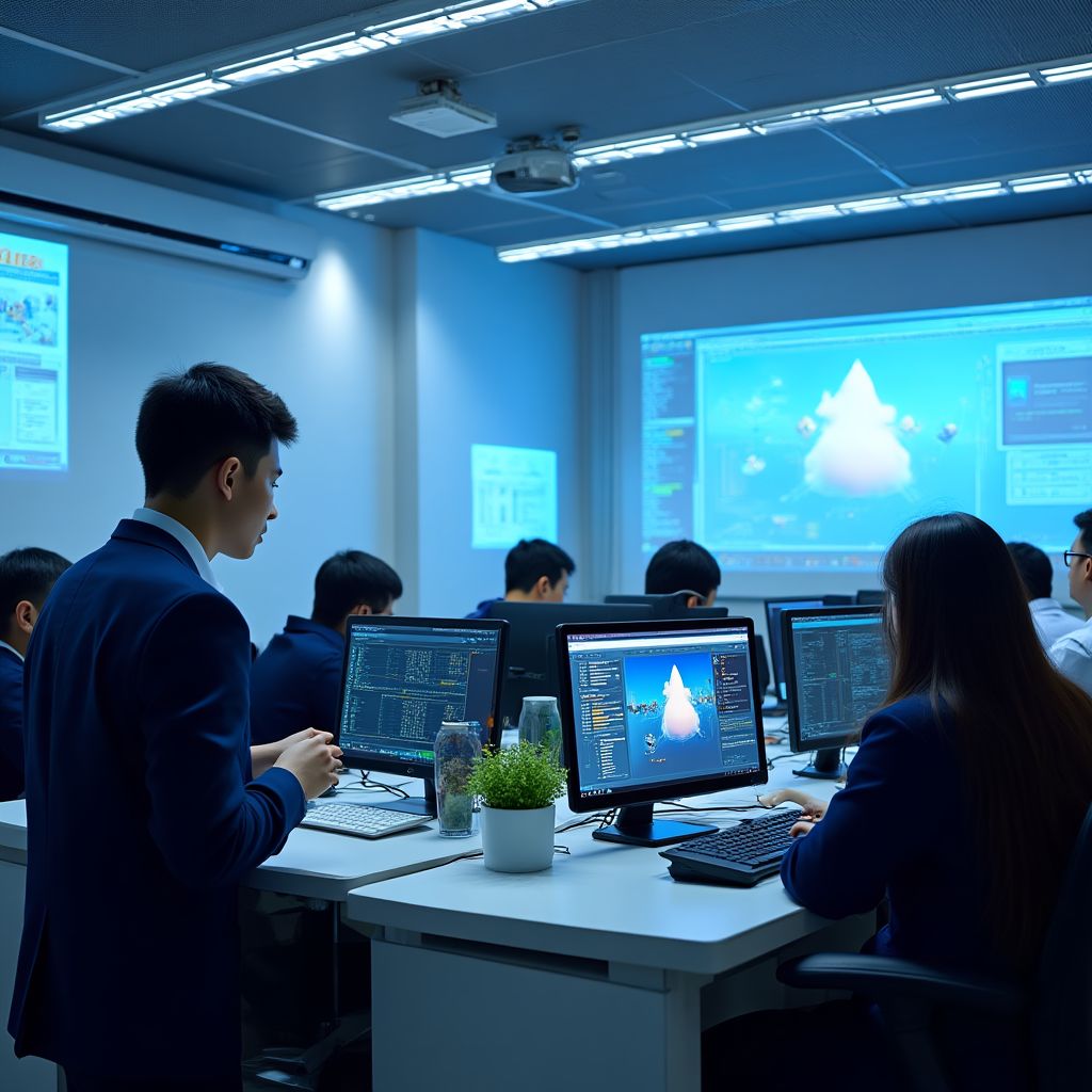Modern language laboratory with advanced learning technology in Malaysia